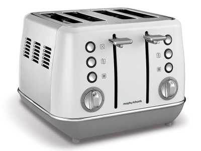 Photo of Morphy Richards Toaster 4 Slice Stainless Steel White 1800W Evoke