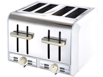Photo of Russell Hobbs RHWWT01 White And Wood 4 Slice Toaster