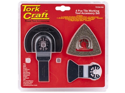 Photo of Tork Craft Quick Change Oscillating Tile Working Accessory Kit 4 pieces