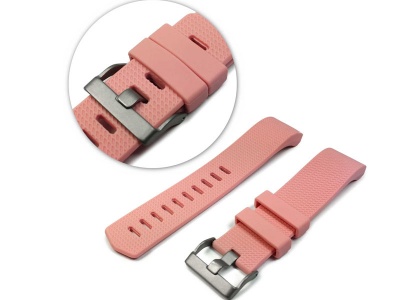 Photo of Tuff Luv Silicone Strap and Clasp Fitbit Charge 2 - Pink