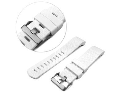 Photo of Tuff Luv Silicone Strap and Clasp Fitbit Charge 2 - White