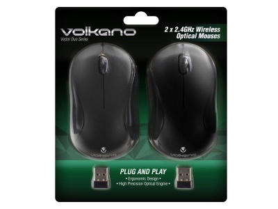 Photo of Volkano Vector Duo Pack of 2 Vector Wireless Mouse - Black