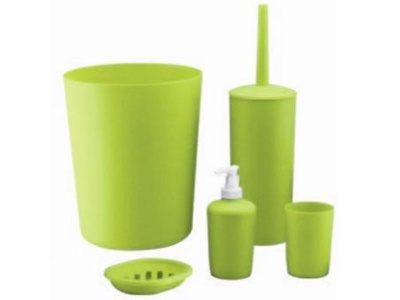 Photo of Casa 5 piecese Plastic Bathroom Set-Lime Green