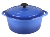 Gourmand 6.5L Round Cast Iron Casserole & Lid - Blue Photo