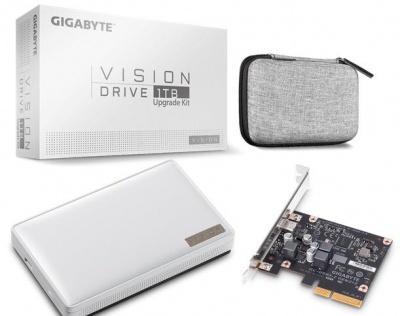 Photo of Gigabyte gp-vsd1tb Vision White 1Tb External TLC Solid State Drive Kit with gc-usb3.2 Gen2x2 add-on-card