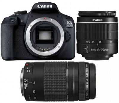Photo of Canon EOS 2000D 24 MegaPixel Digital Camera - Double DC Kit