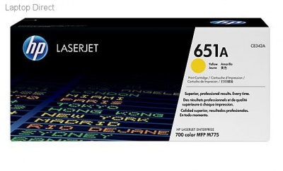 Photo of HP P 651A Yellow LaserJet Toner Cartridge