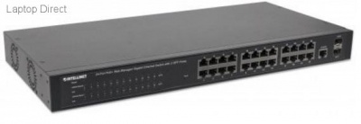 Photo of Intellinet 24-Port Gigabit Ethernet PoE Web-Managed Switch with 2 SFP Ports