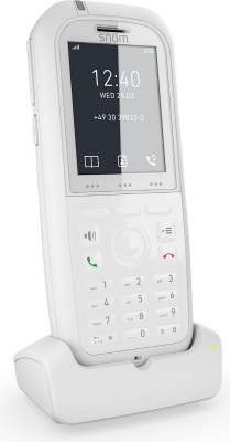 Photo of snom M90 anti-bacterial DECT SIP phone with charging base