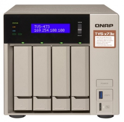 Photo of QNap TVS-473E-4G Amd Rx-421bd 2.1ghz 4 Bay Pedestal Network Attached Server Drive