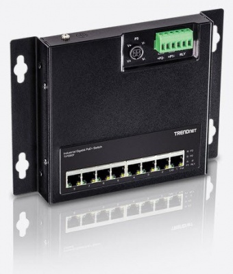 Photo of TRENDnet TI-PG80F 8-Port Industrial Gigabit PoE Wall-Mount Front Access Switch